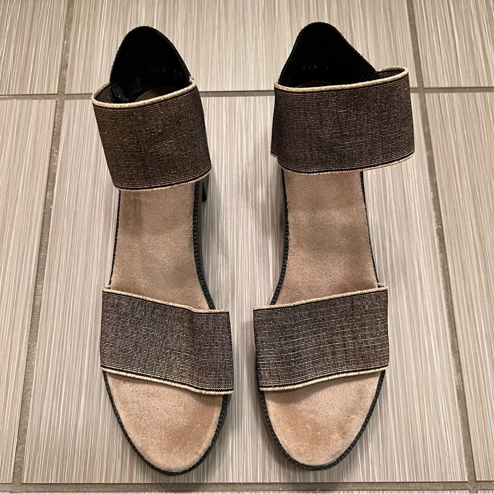 Charleston Shoe Company Monterey Gold Metallic Sandals comfortable comfy block - Picture 6 of 11